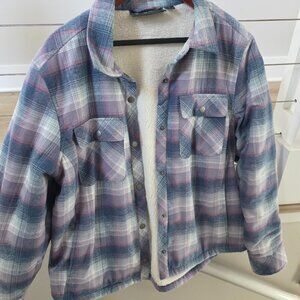 Plaid sherpa jacket